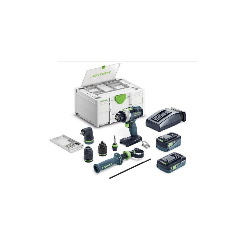 Perceuse-visseuse à percussion sans fil TPC 18/4 5,0/4,0 I-Set/XL QUADRIVE Festool