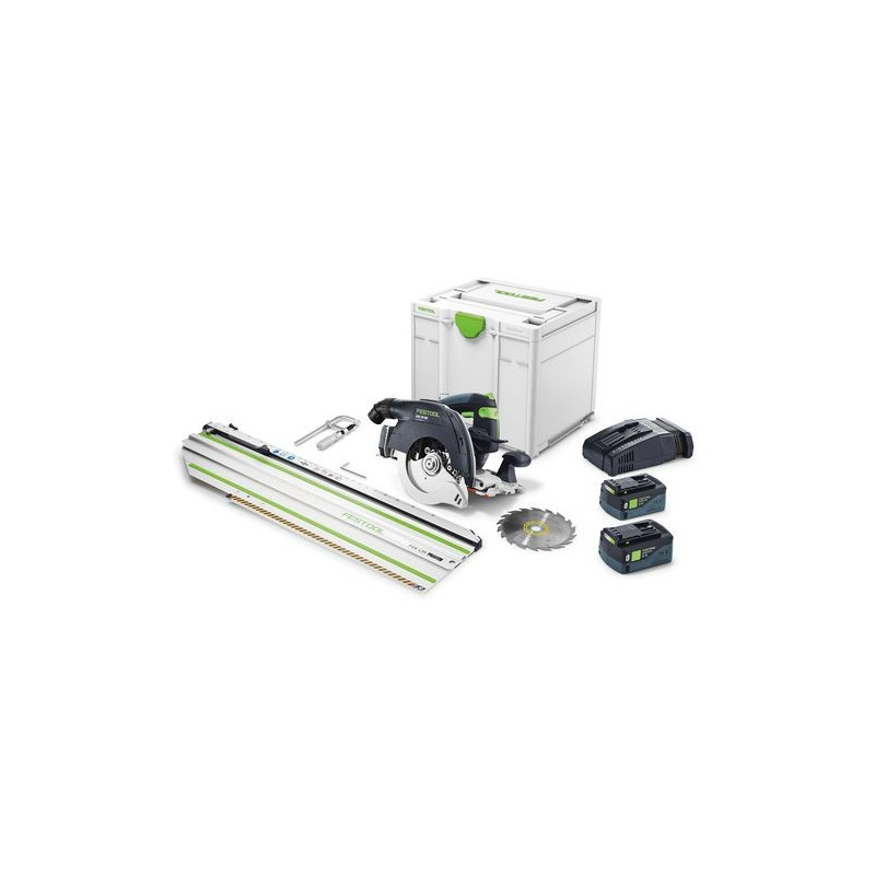 Scie circulaire à capot basculant sans fil HKC 55 5,0 EBI-Set-FSK 420 Festool