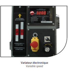 TOUR A BOIS ELECTRONIQUE 1200mm AVEC PIETEMENT EN FONTE TAB120