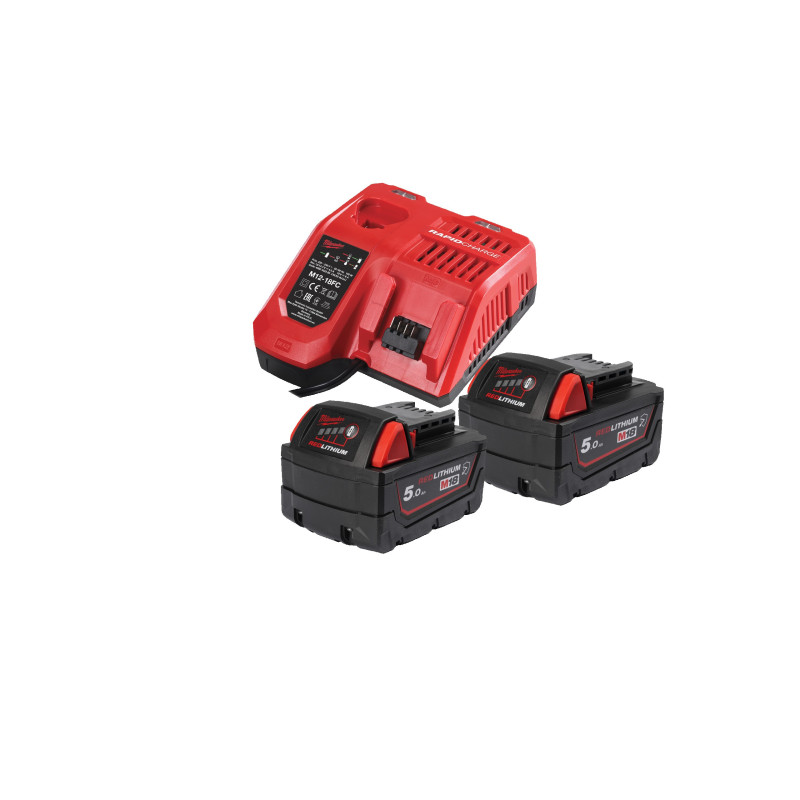 M18 NRGCR-502 - Pack NRJ 18V, 5,0 Ah Red Lithium, système M18 + Batterie 12V 2,0Ah résistante aux produits chimiques