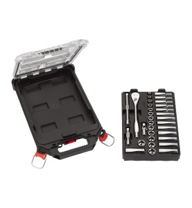 COFFRET 32PCS PACKOUT CLÉ ET DOUILLE À CLIQUET 3/8"
