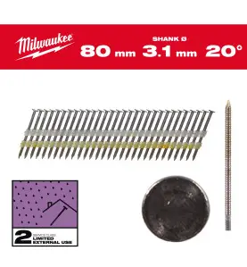 BOÎTE DE 1750 CLOUS 20° 7.4x3.1/80MM RS GALVA