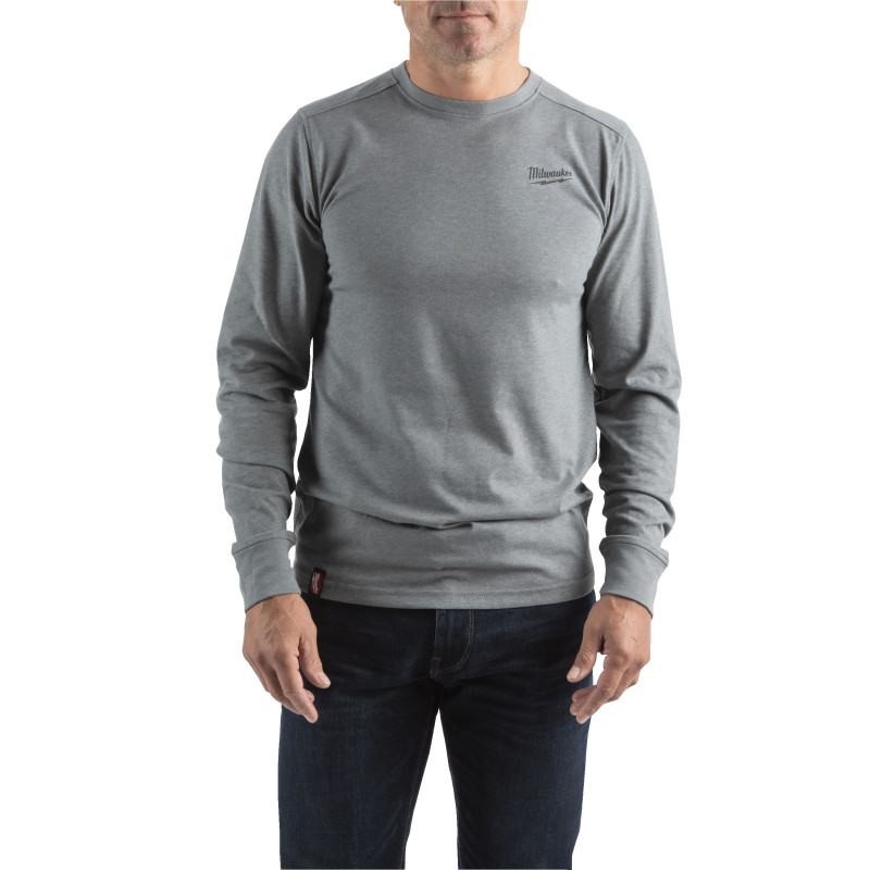 T-SHIRT HYBRID MANCHES-LONGUES GRIS - TAILLE (M)