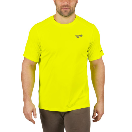 T-SHIRT WORKSKIN MANCHES-COURT JAUNE - TAILLE (XL).