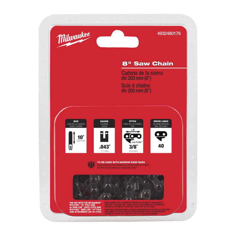 Chaîne 20.3 cm pour élagueuse M18 FHS20 - 1.1 3/8 33 maillons