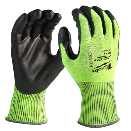 GANTS HAUTE VISIBILITÉ & ANTI-COUPURE NIVEAU 4/D - XL/10-1PC