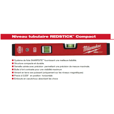 NIVEAU TUBULAIRE REDSTICK COMPACT 120CM