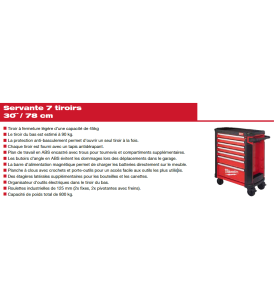 SERVANTE 78CM, 7 TIROIRS, MODULE SYSTEME ABS