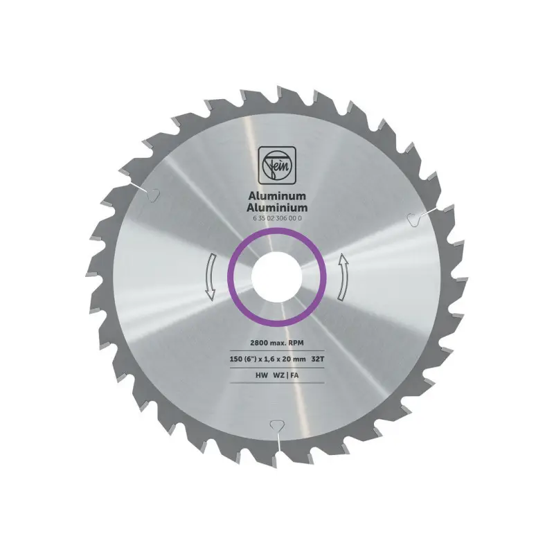 Lame de scie circulaire portative pour aluminium et autres métaux non ferreux rérérence 63502306000 Fein