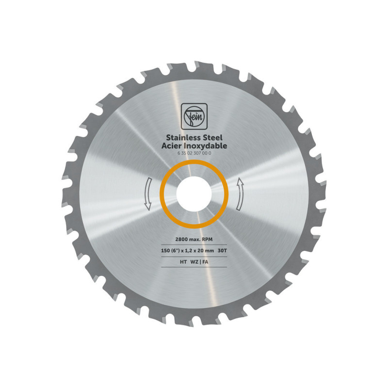 Lame de scie circulaire portative pour acier inoxydable rérérence 63502307000 Fein