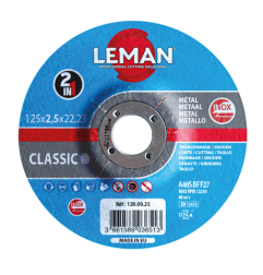 Disque Tronconnage 2 En 1 Inox 125X2,5X22,23 F27 ref 129.00.25 Leman