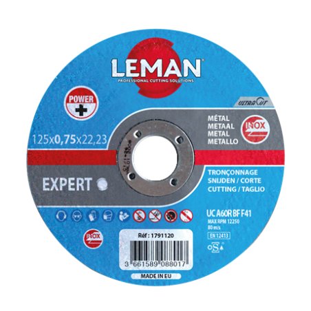 Disque Tronconnage Inox Ultracut 125X0.75X22.23F41 ref 1791120 Leman
