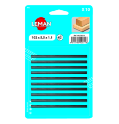 Carte 10 Fers De Rabot Revers. Carbure 102X5,5X1,1 ref 142.702.11 Leman
