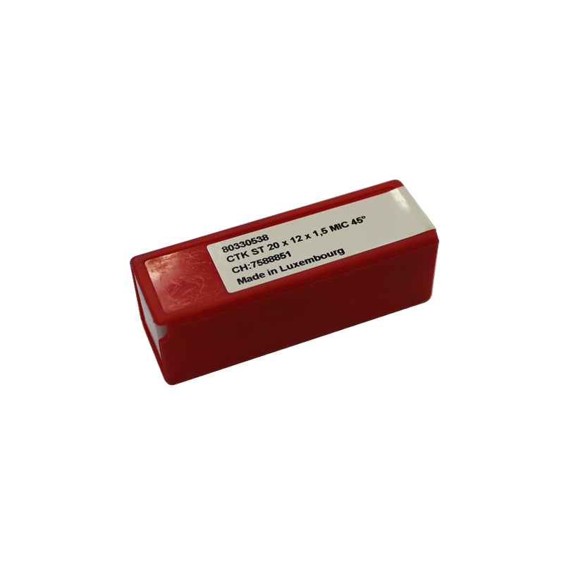 Plaquette K050 Micro-Grain 40X12X1,5/2 Coupes 45° Hm ref 02.5614.2 Leman