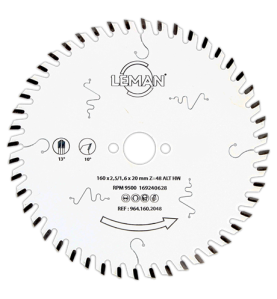 Lame Carbure D.225X2,5/1,8X30 68Z Tp Neg. Alu ref 964.225.30AL Leman
