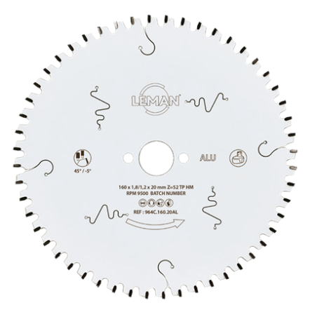 Lame Circ Hm Fine D136X20X1,6 50Z Tp Neg Alu ref 964C.136.20AL Leman