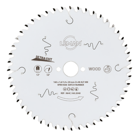 Lame Circ Hm Fine D150X20X1,6 48Z Alt Pos Bois ref 964C.150.2048 Leman