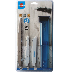 Assortiment 5 Lames Scie Sabre Bois/Metal ref 7750.05 Leman
