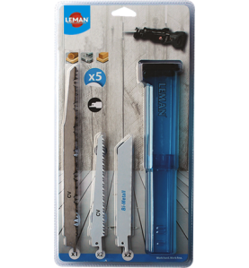 Assortiment 5 Lames Scie Sabre Bois/Metal ref 7750.05 Leman