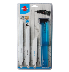 Assortiment 12 Lames Bim Scie Sabre Bois/Metal ref 7750.12BIM Leman