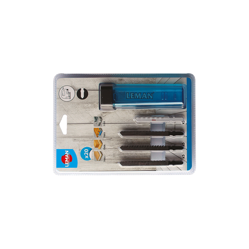 Assortiment 20 Lames Scie Sauteuse Attach.T ref 8051.20 Leman