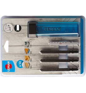 Assortiment 10 Lames Scie Sauteuse Attach.U ref 8551.10 Leman