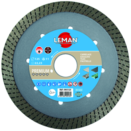 Disq Diam Jante Continue Gres Cerame 125X22,23Ht11 ref 995125 Leman