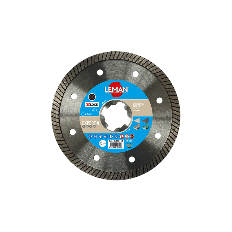 Disque Diam Jante Continue Gres Cerame 115 Xlock Hauteur 7 ref XL910115 Leman