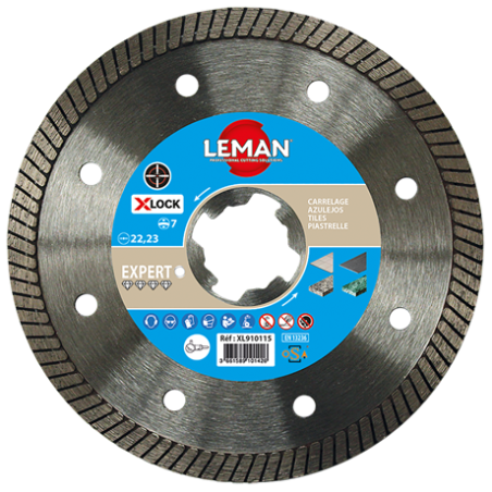 Disque Diam Jante Continue Gres Cerame 115 Xlock Hauteur 7 ref XL910115 Leman