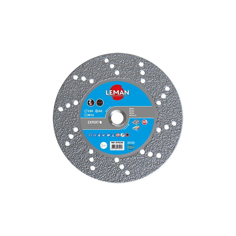 Disque Diamant Brase Ø230 X M14 Ebarbage Acier, Fo ref 970230 Leman