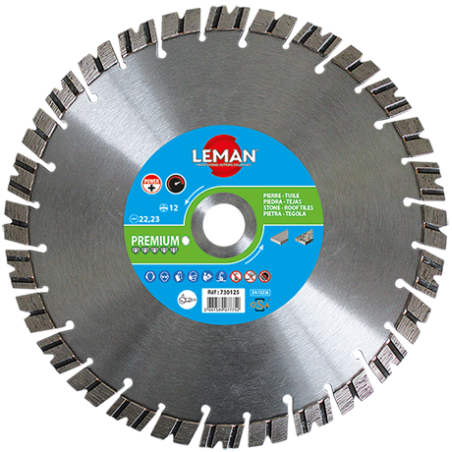Disque Diamant Segments Granit - Pierre Naturelle Diam.400 - Al 25,4 ref 730405 Leman