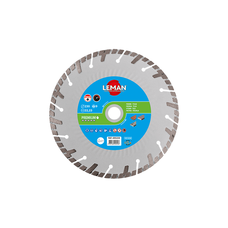 Disque Diamant Segments Turbo Tuile, Pierre 115X22 ref 895115 Leman