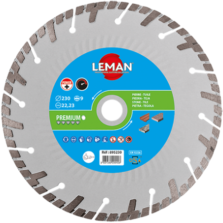 Disque Diamant Segments Turbo Tuile, Pierre 115X22 ref 895115 Leman