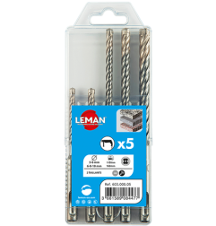 Coffret 5 Forets Beton Sds+ 2 Taillants ref 603.000.05 Leman
