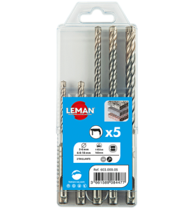 Coffret 5 Forets Beton Sds+ 2 Taillants ref 603.000.05 Leman