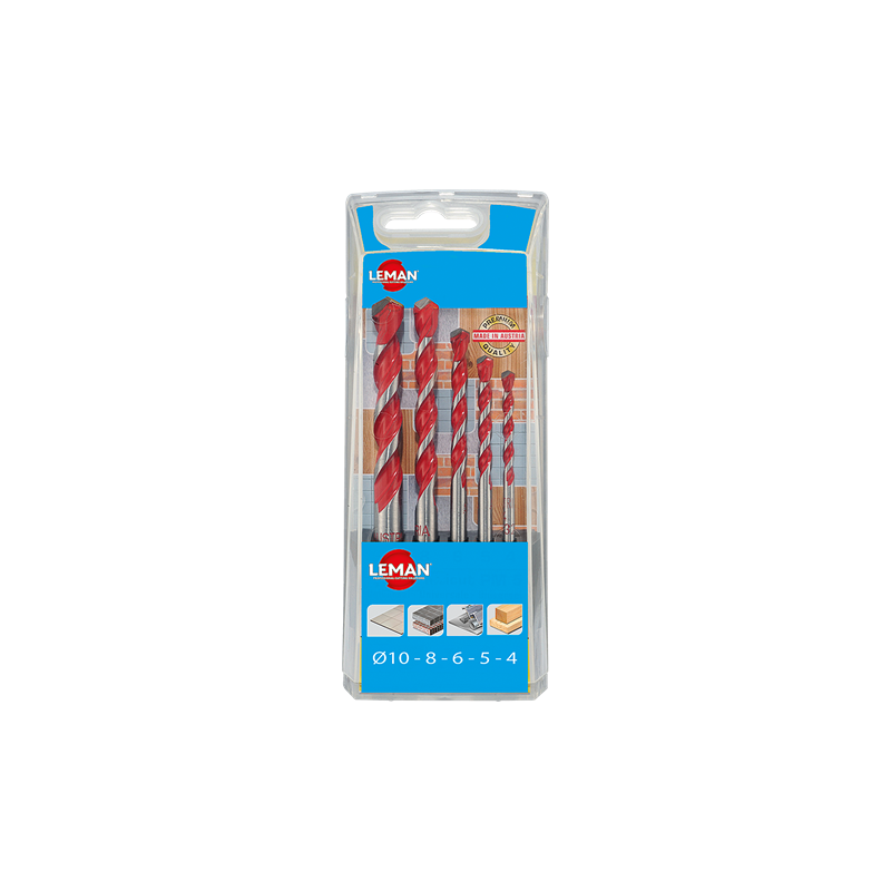 Coffret 5 Forets Multi-Materiaux D.4-5-6-8-10Mm ref 702.000.05 Leman