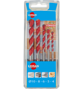Coffret 5 Forets Multi-Materiaux D.4-5-6-8-10Mm ref 702.000.05 Leman