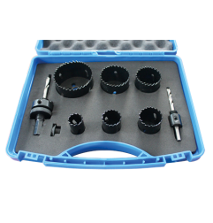 Coffret 6 Trepans Bi-Metal Cobalt 8% Ø22/29/35/44/ 51/68 + 2 Mandrins + 2 Forets ref 5806 Leman