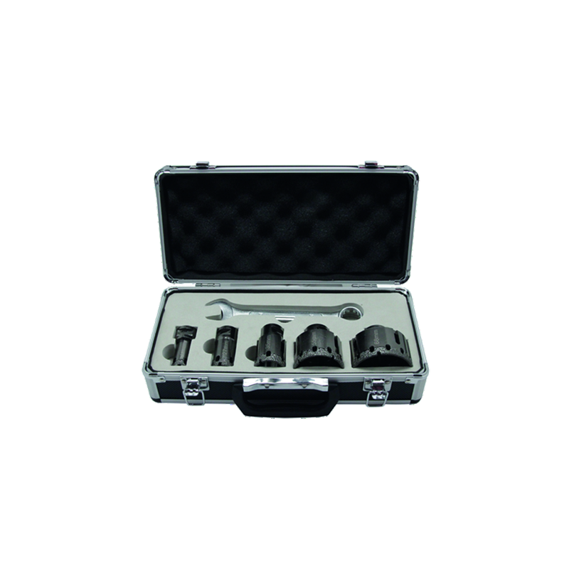 Coffret 5 Trepans Diamantes M14 Gres Cerame Ø20-27-35-55-68 ref VAL66.05 Leman