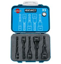 Coffret De 5 Douilles Impact 6 Pans 1/4" 65Mm ref 53005 Leman