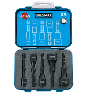 Coffret De 5 Douilles Impact 6 Pans 1/4" 65Mm ref 53005 Leman