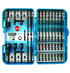 Coffret Douilles 1/4" + Embouts Impact 42 Pieces ref 53042 Leman