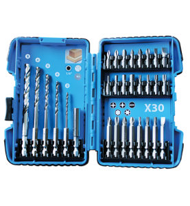 Coffret Forets Bois 1/4" Et Embouts 30 Pcs ref 56230 Leman