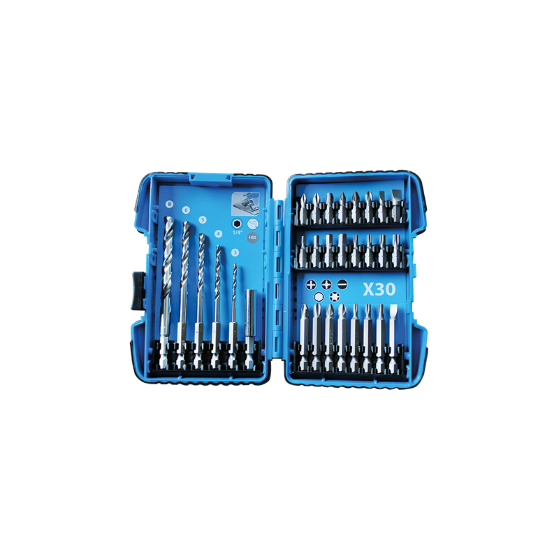 Coffret Forets Metal 1/4" Et Embouts 30 Pcs ref 56830 Leman