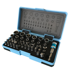 Coffret De Douilles 1/4" + Embouts Inox 45 Pieces ref 60045 Leman