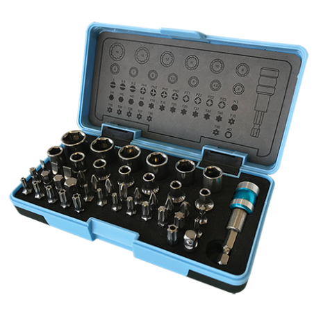 Coffret De Douilles 1/4" + Embouts Inox 45 Pieces ref 60045 Leman