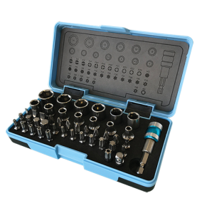 Coffret De Douilles 1/4" + Embouts Inox 45 Pieces ref 60045 Leman