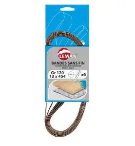 Vente de 3 BANDES SANS FIN 75X457 GR 120 Leman, numéro 7510 / mn_75457.03 à 7,49 €HT soit 8,99 €TTC. 