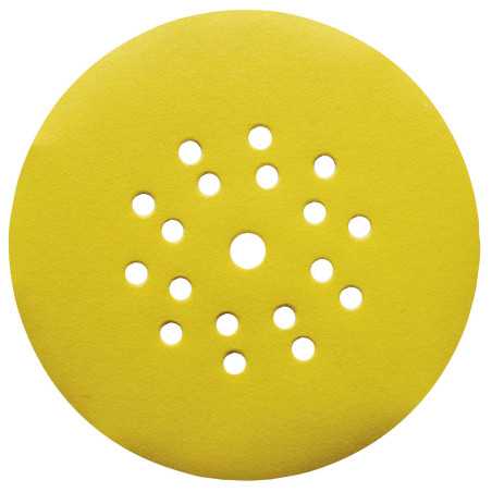 Disque Auto-Agrippant 6+1 Trous D225 Gr 150 Corindon Jaune ref 4423715 Leman