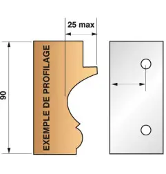 Jeu De 2 Fers Bruts N°299 Pour P.O. Ht.90Mm ref 955.299 Leman